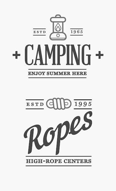 Summer High Rope Park Camp e Lantern Camping Icon Vector Concept para camisa ou estampa de patch ou camiseta