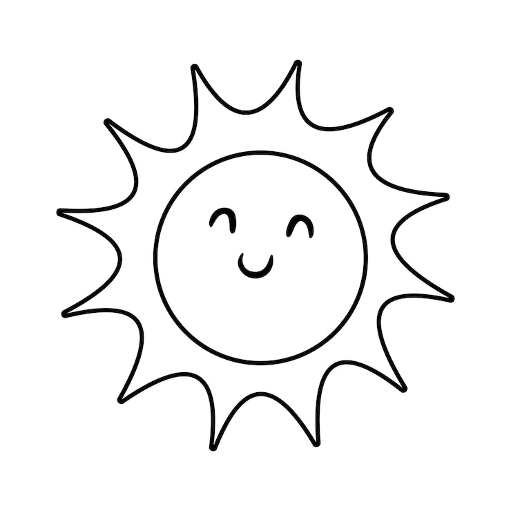 Vetor sun cartoon ilustração vetorial cute sun cartoon desenho desenho celestial brincalhão