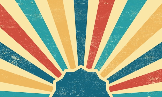 Vetor sun retro burst vintage background