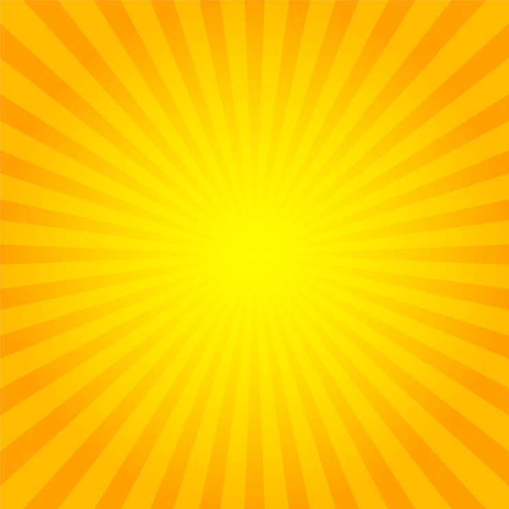 Vetor sunburst fundo laranja com raios de sol amarelo.