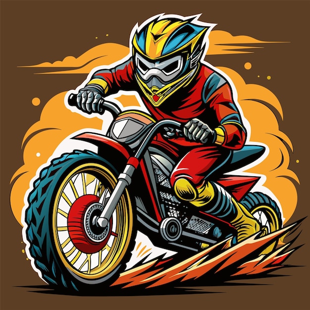 Vetor super bikers desenho de adesivo de camiseta