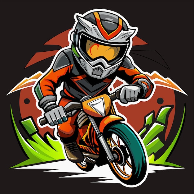 Vetor super bikers desenho de adesivo de camiseta