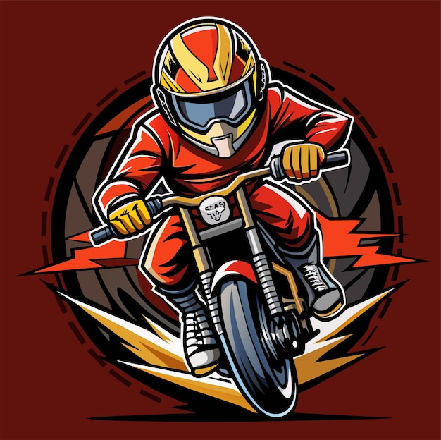 Vetor super bikers desenho de adesivo de camiseta