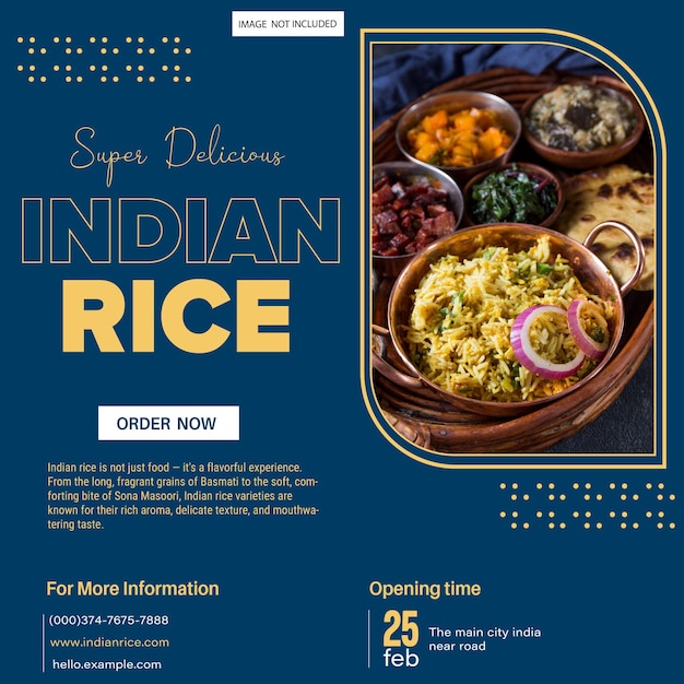 Super delicioso restaurante de arroz indiano