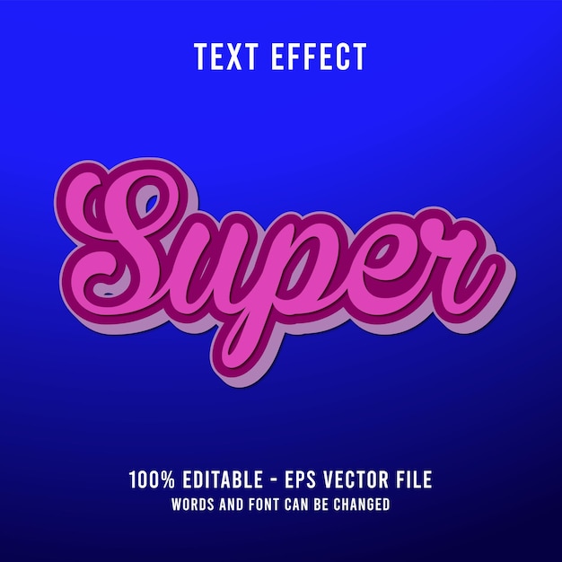 Vetor super efeito de texto