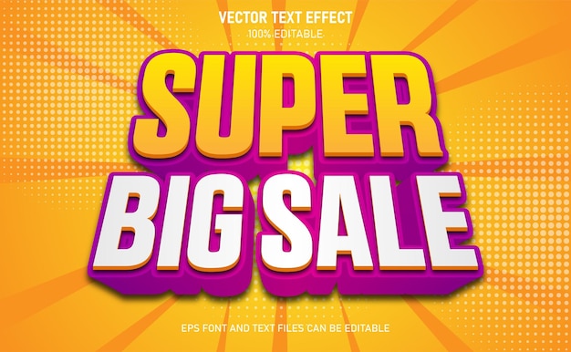Super grande venda efeito de texto editável