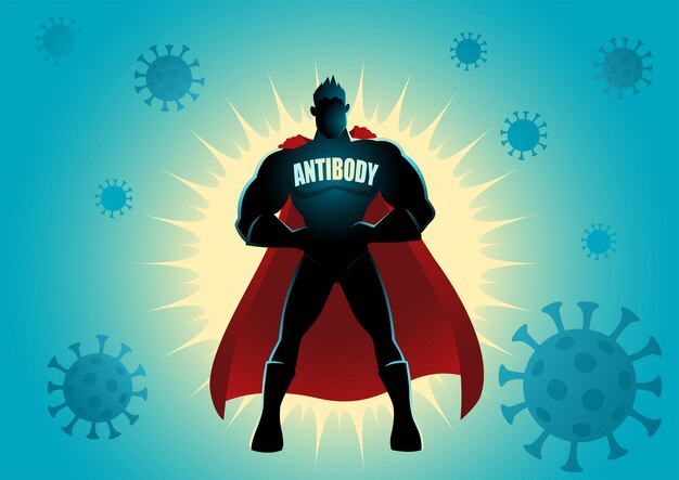 Vetor super-herói como anticorpo contra vírus