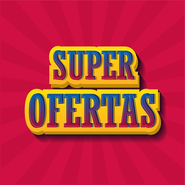 Super oferta de renderização de logotipo 3d Vetor grátis