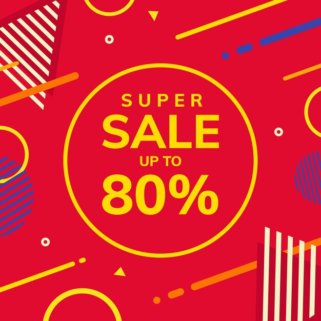 Vetor super sale memphis style background