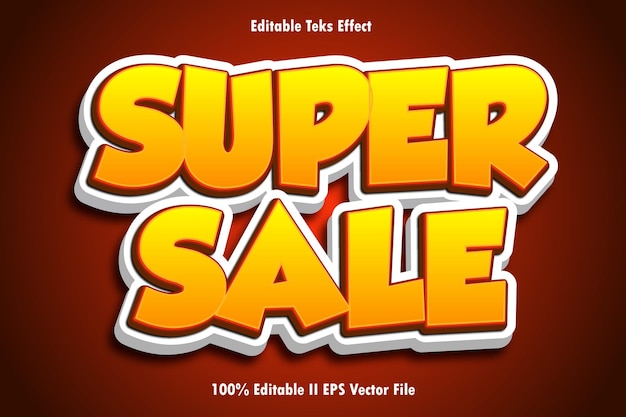 Super venda Efeito de texto editável Estilo de gradiente de relevo 3D