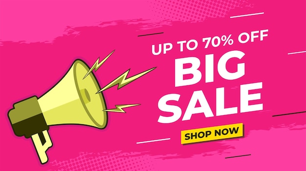 Super Venda Grande Venda neste fim de semana oferta especial banner ilustração vetorial promoção iklan adv rosa