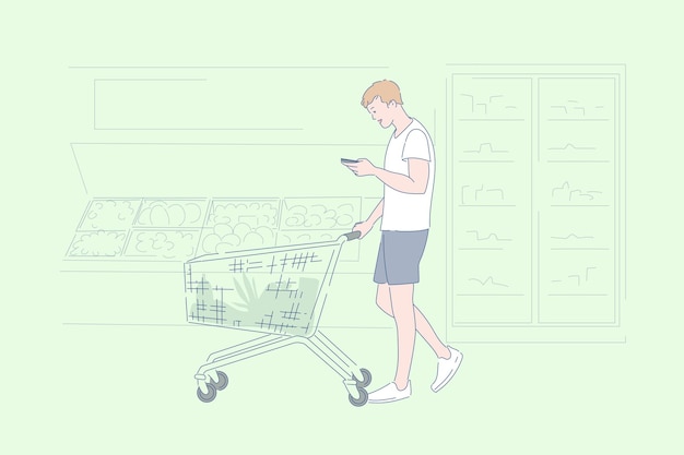 Supermercado de compras de mercearia