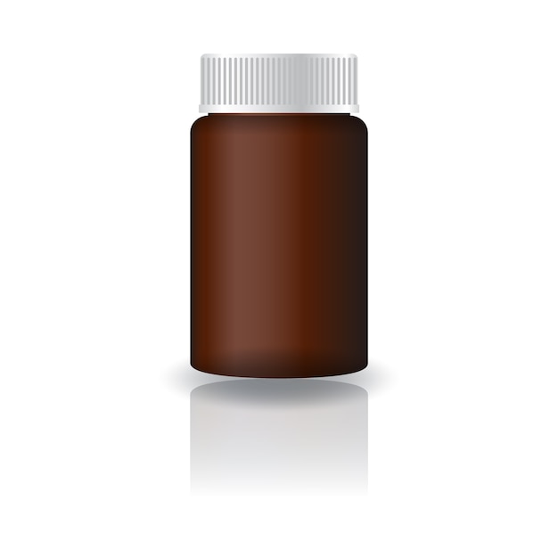 Suplementos marrons ou garrafa de cilindro de medicamento