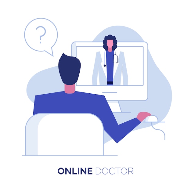 Vetor suporte de consulta médica online