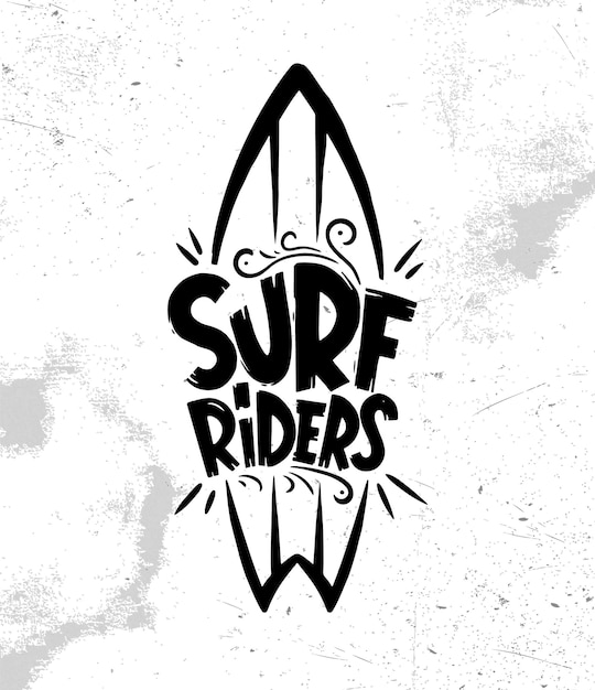 Vetor surf riders retrô logotipo vintage, etiqueta, pôster