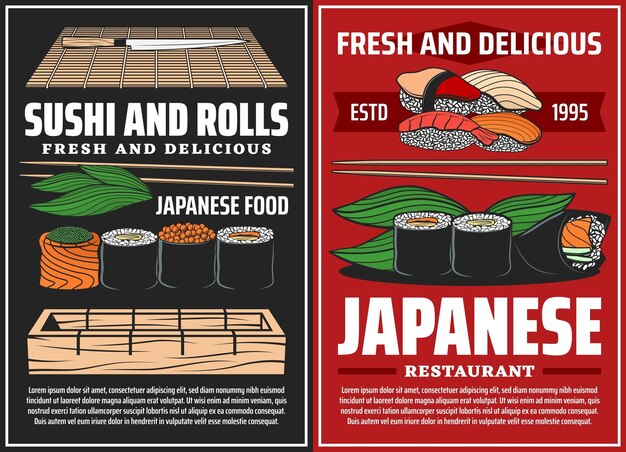 Sushi and rolls culinária japonesa e comida asiática