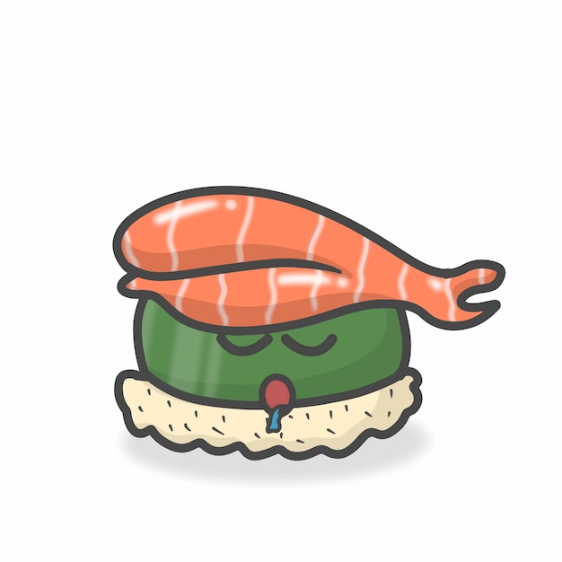 Vetor sushi bonito personagem plano desenho ilustração vetorial dos desenhos animados