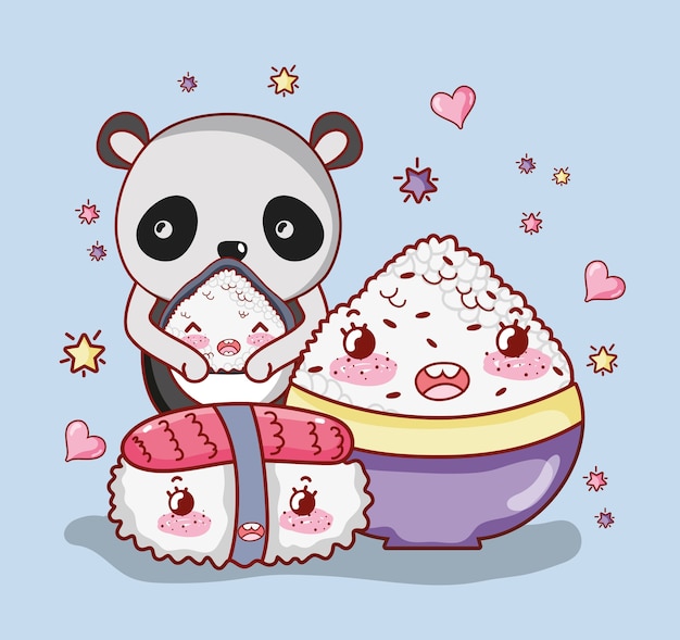 Sushi e panda kawaii