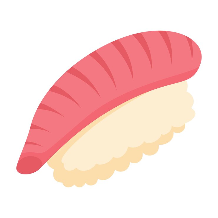 Vetor sushi em estilo simples isolado