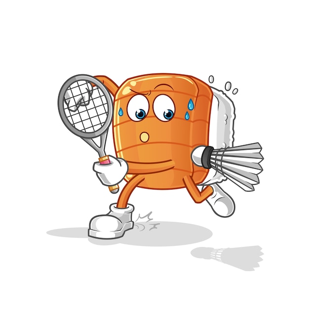 Sushi jogando ilustração de badminton. personagem