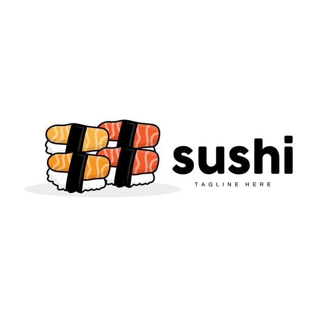 Sushi logo japonês fast food design vector ícone modelo símbolo