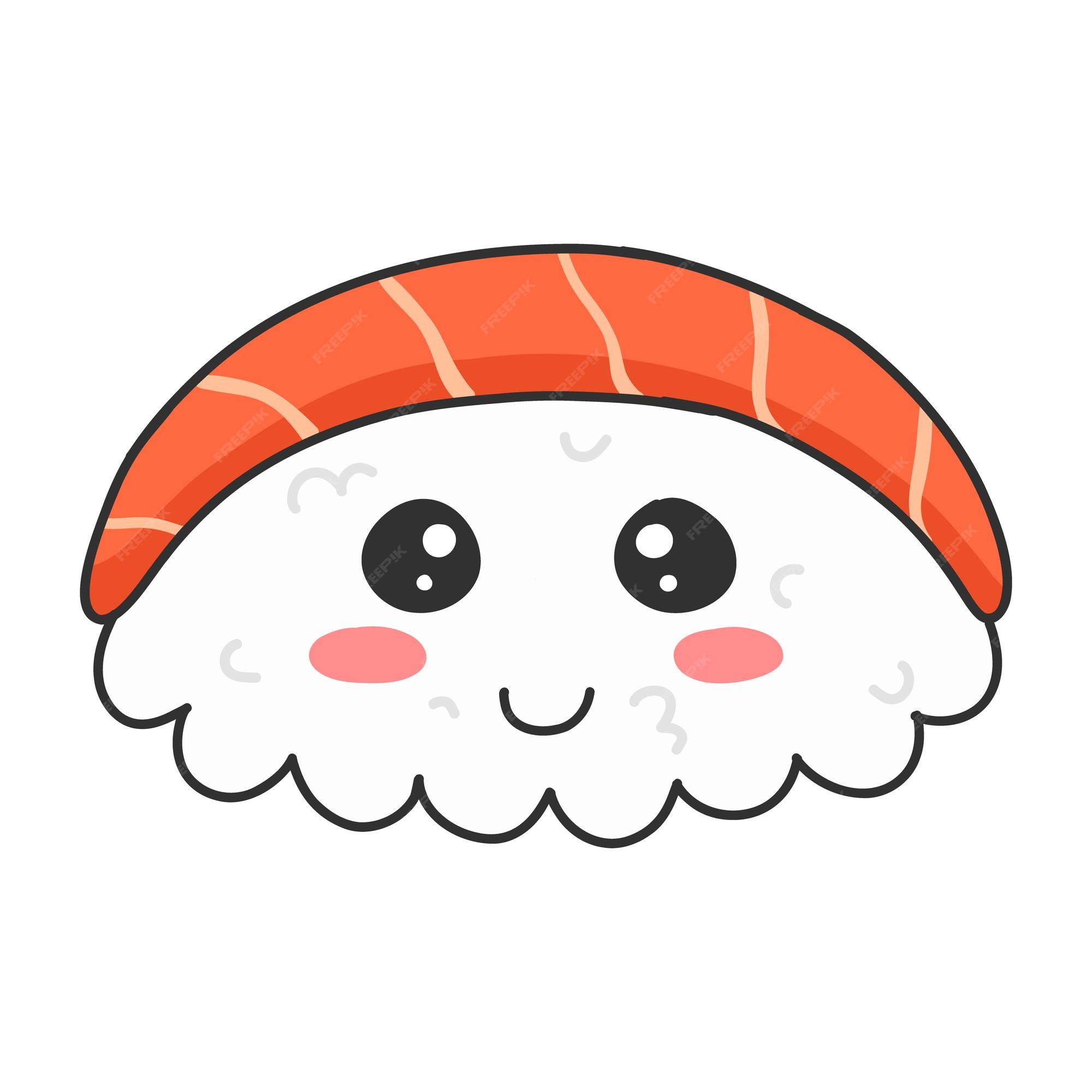 personagens de sushi felizes fofos engraçados. ícone de personagem