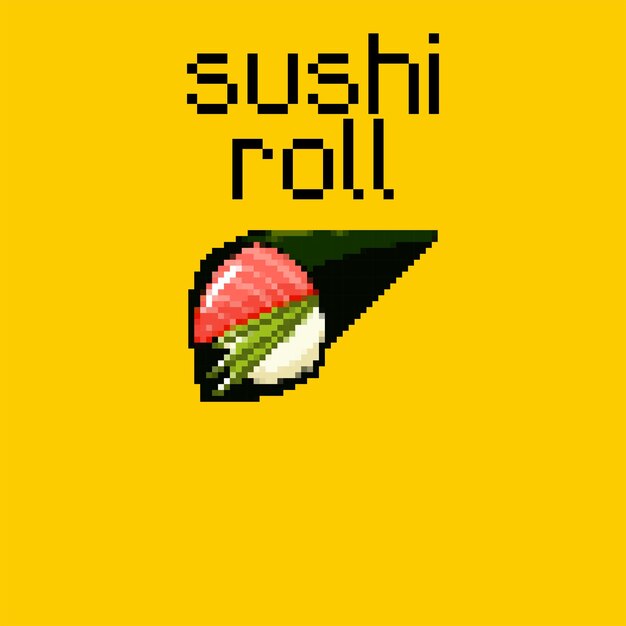 Vetor sushi pixel art (arte de pixels de sushi)