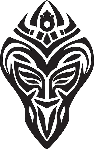 Vetor sussurros rituais logotipo preto máscara tribal fios espirituais vector tribal africano