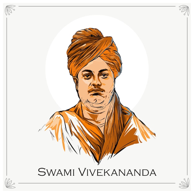 Vetor swami vivekananda jayanti em 12 de janeiro dia nacional da juventude da índia