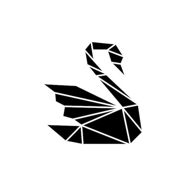 Swan logo, swan design origami geométrico logo vector