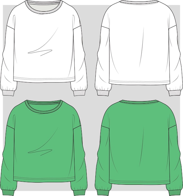 Sweatshirt feminina com desenho plano de manga cheia