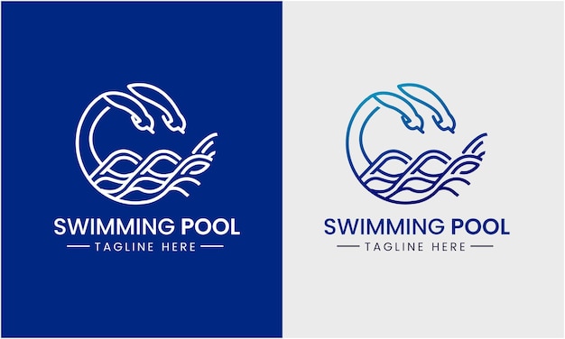 Vetor swimmiswimming pool símbolo ícone conceito vetorial de logotipo água mar ng layout da piscina