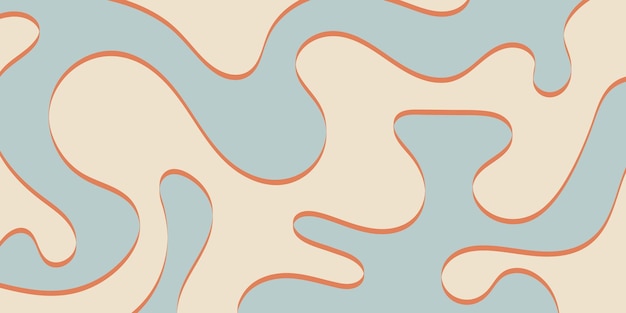 Vetor swirl ondulado fundo retro trendy vector design ilustração em tosca bege marrom cores pastel