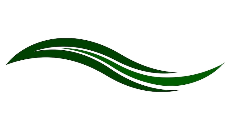 Vetor swoosh natureza folha verde logotipo água abstrato swoosh escritório de tecnologia
