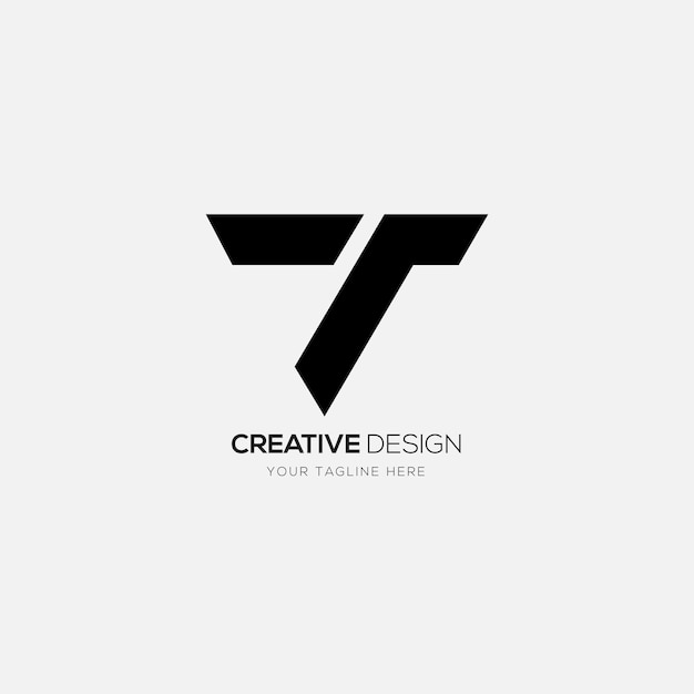 Vetor t logotipo de monograma elegante carta criativa