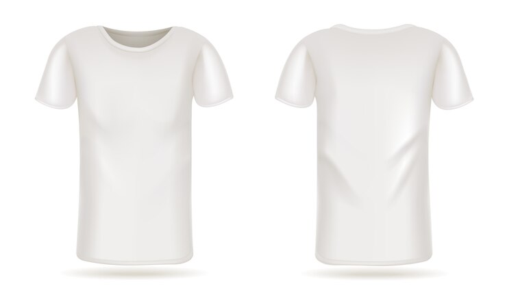 Vetor t-shirt branca de vetor modelo frente e traseira vista branca