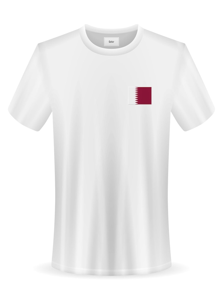Vetor t-shirt com a bandeira do catar