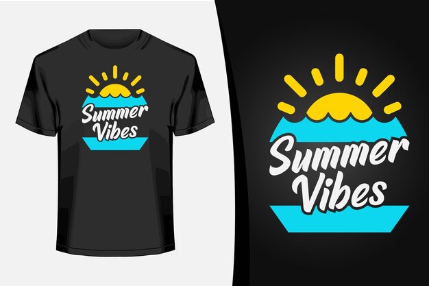 Vetor t-shirt com o título 'summer vibes'