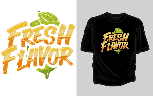 Vetor t-shirt com sabor fresco