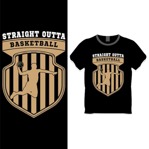 Vetor t-shirt de basquete - conceito de design de camiseta de basquete em linha reta