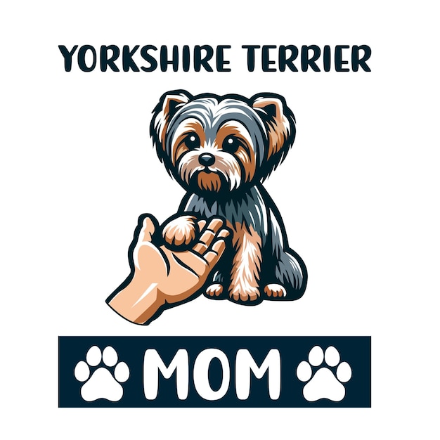 T-shirt de mãe de yorkshire terrier design vector