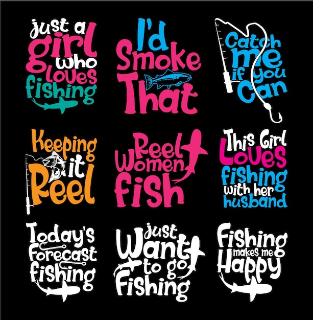 T-shirt de pesca design bundle t-shirt de pesca citações sobre pesca