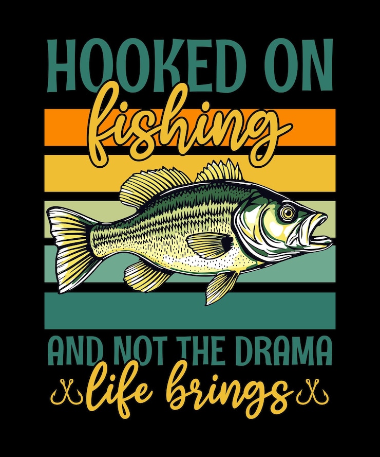 Vetor t-shirt de pesca design vector t-shirt de pesca