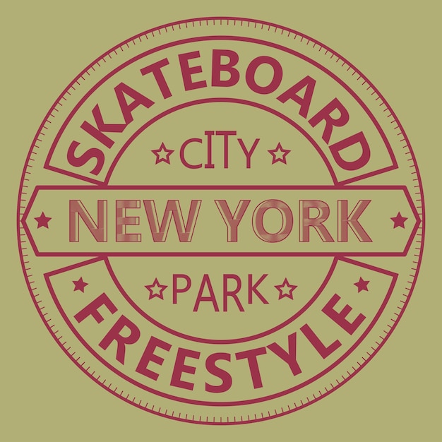 T-shirt de skate design gráfico Ilustração vetorial de Nova York
