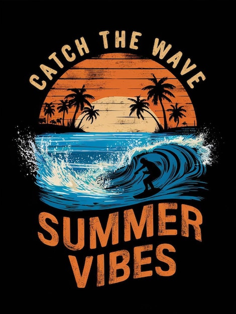 T-shirt de verão Vector Design Creart Ai