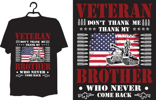 T-shirt de veterano americano Design Vector America arma arma