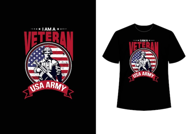 Vetor t-shirt de veterano do exército dos estados unidos design de t-shirt de veterano da liberdade design de t-shirts de veterano