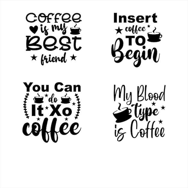 Vetor t-shirt design bundle de café