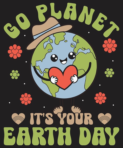 T-shirt do Dia da Terra T-shirt ambiental Floral Flor da Terra Planeta Tee T-shirt Do Dia da Terra