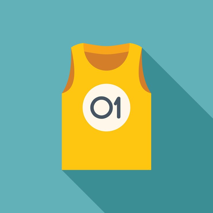 Vetor t-shirt esportivo amarelo com o número um para o vencedor